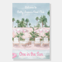 Pink Cabana Welcome Sign