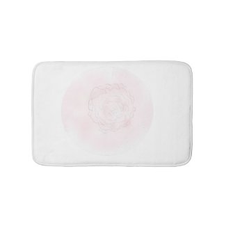 Pink Cabbage Rose Bath Mat to match shabby chic shower curtain