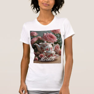 Pink Cabbage Rose Tea T-Shirt