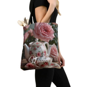 Pink Cabbage Rose Tea  Tote Bag