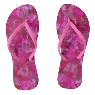 Pink cabbage rose triangles 5080 flip flops