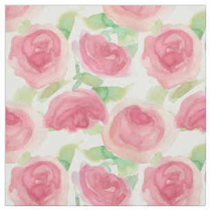 Pink Cabbage Roses English Country Floral  Fabric