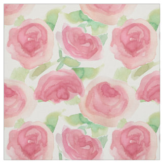 Pink Cabbage Roses English Country Floral  Fabric