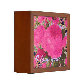 Pink Cabbage Roses Pencil/Pen Holder