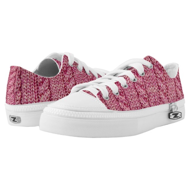 pink knit sneakers