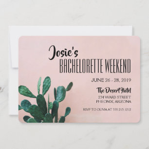 Pink Cactus Bachelorette Weekend Invitation