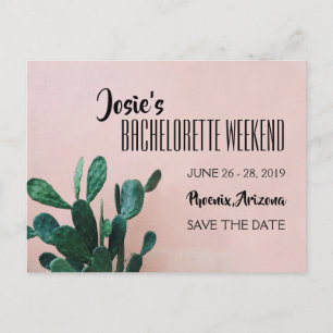 Pink Cactus Bachelorette Weekend Postcard