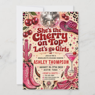 Pink Cactus Cowgirl Bachelorette Weekend Austin Invitation