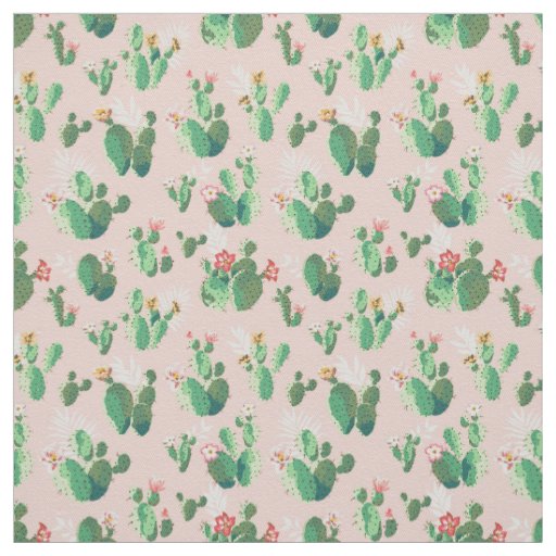 pink cactus flower fabric