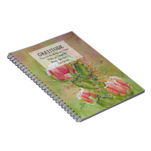 Pink Cactus Flower Gratitude Notebook