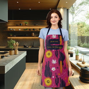 Pink Cactus Flower Zen Kitchen Serenity Apron