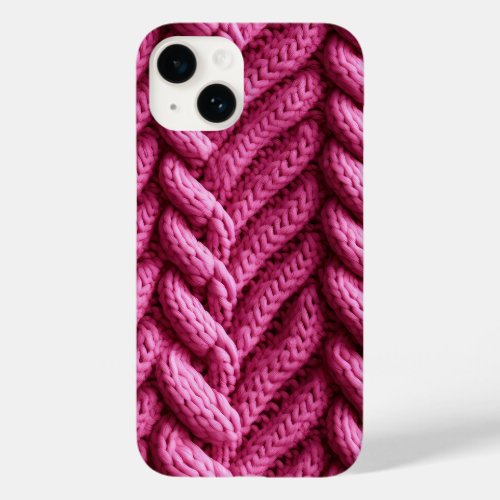 Pink cactus knitted seamless pattern  Case_Mate iPhone 14 case