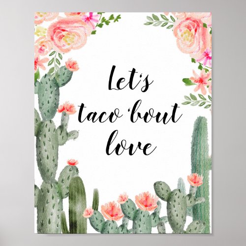 Pink Cactus Lets taco bout love Bridal Shower Poster