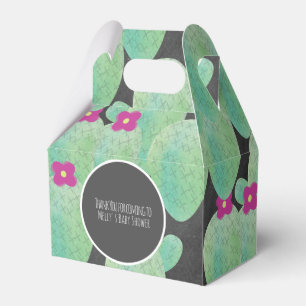 Pink Cactus Pattern Cartoon Thank You  Favor Box