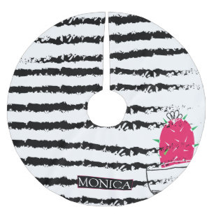 Pink Cactus pattern design Brushed Polyester Tree Skirt