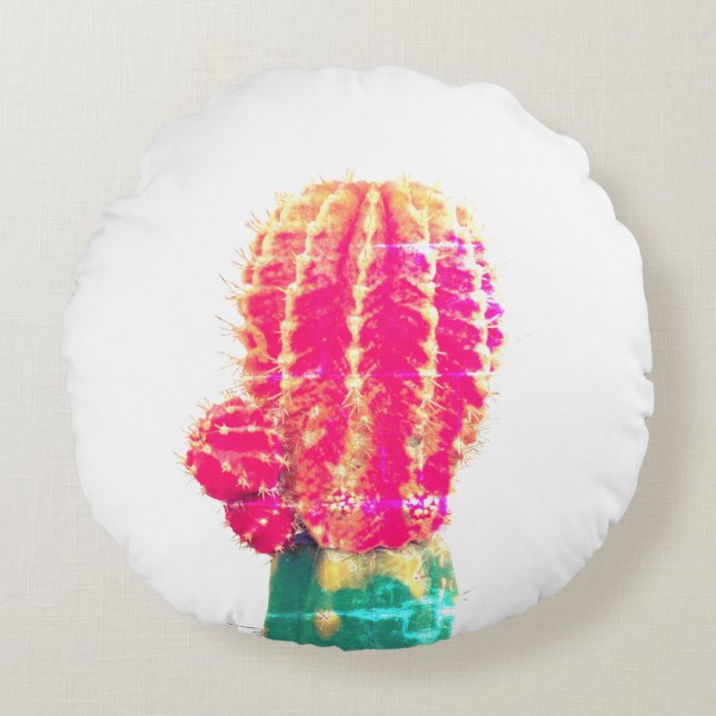 Pink Cactus Photo  Round cushion (Front)
