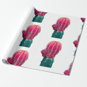 Pink Cactus Photo Wrapping Paper