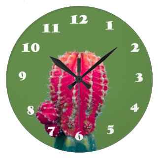 Pink Cactus Photography Wall Clock