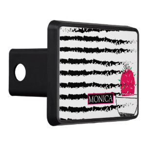 Pink Cactus striped pattern Hitch Cover