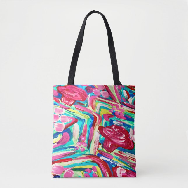 Pink cactus tote bag/ pretty tote bag/ pink bag (Front)