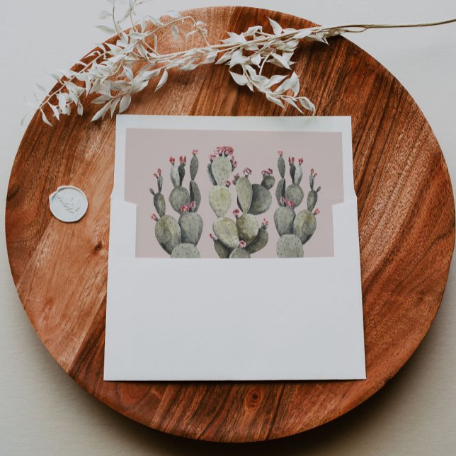 Pink Cactus Tropical Wedding Envelope Liner (Creator Uploaded)