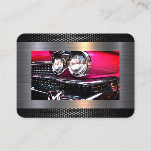 Pink Cadillac Chrome Grill Business Card