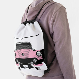 Pink Cadillac Drawstring Bag