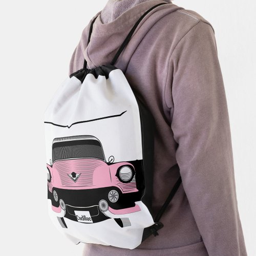 Pink Cadillac  Drawstring Bag