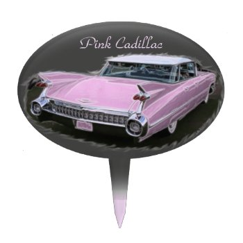 Pink Cadillac Flash Cake Topper by Rosemariesw at Zazzle