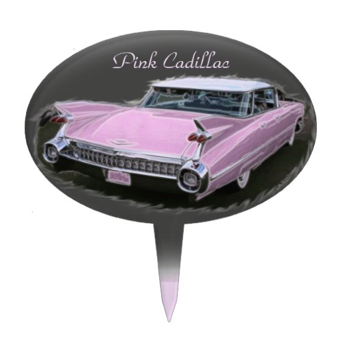 Pink Cadillac Flash Cake Topper