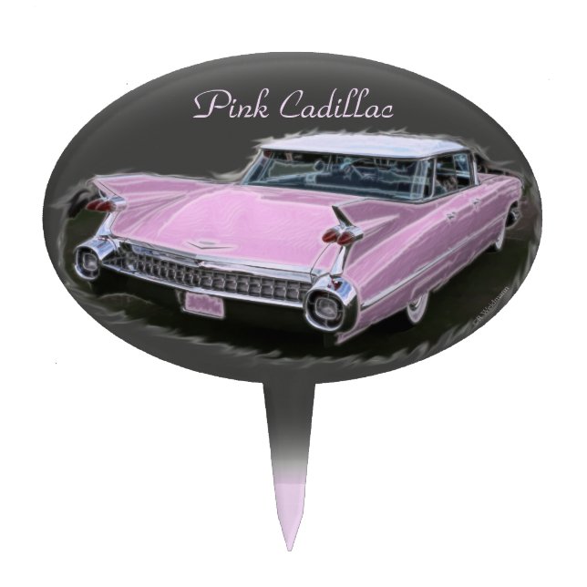 Pink Cadillac Flash Cake Topper (Front)