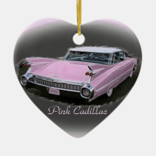 Pink Cadillac Flash Ceramic Ornament