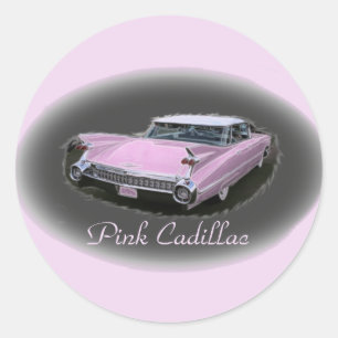 Pink Cadillac Flash Classic Round Sticker