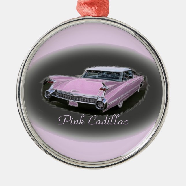 Pink Cadillac Flash Metal Ornament (Front)