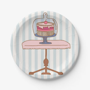 Pink cake afternoon or morning tea party paper plates
