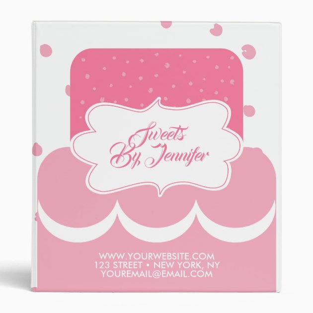Pink Cake Bakery Recipe 3 Ring Binder