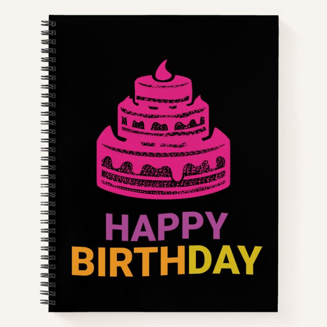 Pink Cake Birthday Notebook (Front)
