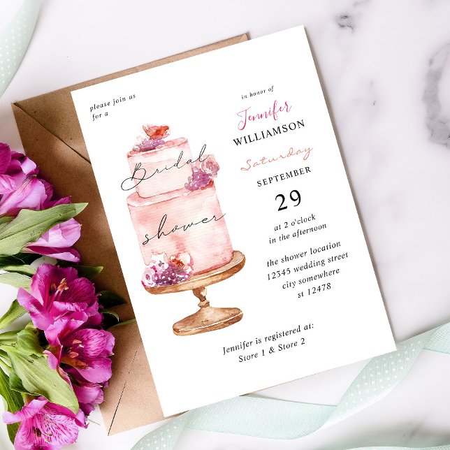 Pink Cake Bridal Shower Invitation (Creator Uploaded)