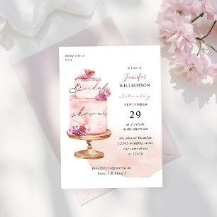 Pink Cake Bridal Shower w Pink Invitation