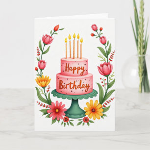 Pink Cake Celebration Card