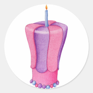 Pink Cake Flame Sticker