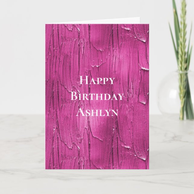 Pink Cake Frosting Birthday Card (Front)