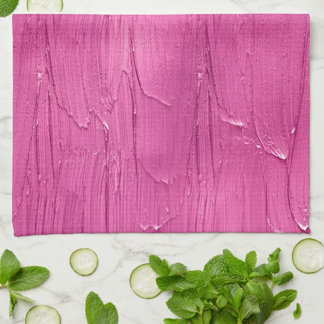 Pink Cake Frosting  Kitchen Towel (Folded)