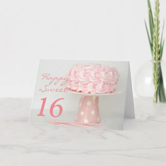 Kingfisher Luxury 16 Cards Milestone Age 16 Birthday Greeting Card - From The Shimmer Range - Girl With Pink Skirt & Balloons - With A Gold Foil Finish - For Her