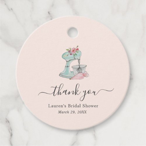 Pink Cake mixer Bridal Shower Thank you  Gift Tags