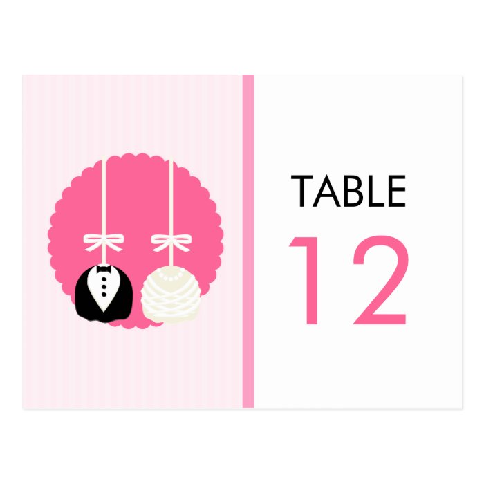 Pink Cake Pop Table Number Card Post Card