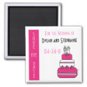 Pink Cake Save the Wedding Date Magnet magnet