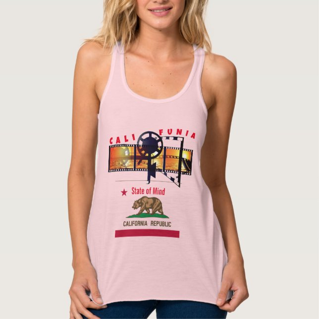 Pink California Fun  Tank Top (Front)