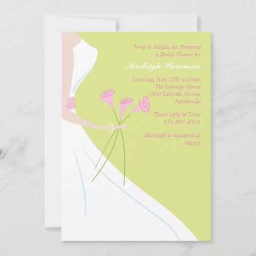 Pink Calla Lilies Bridal Shower Invitation