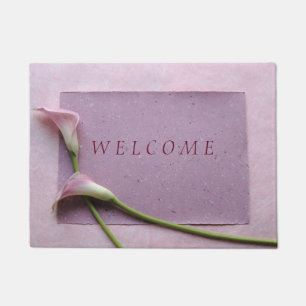 Pink calla lilies doormat